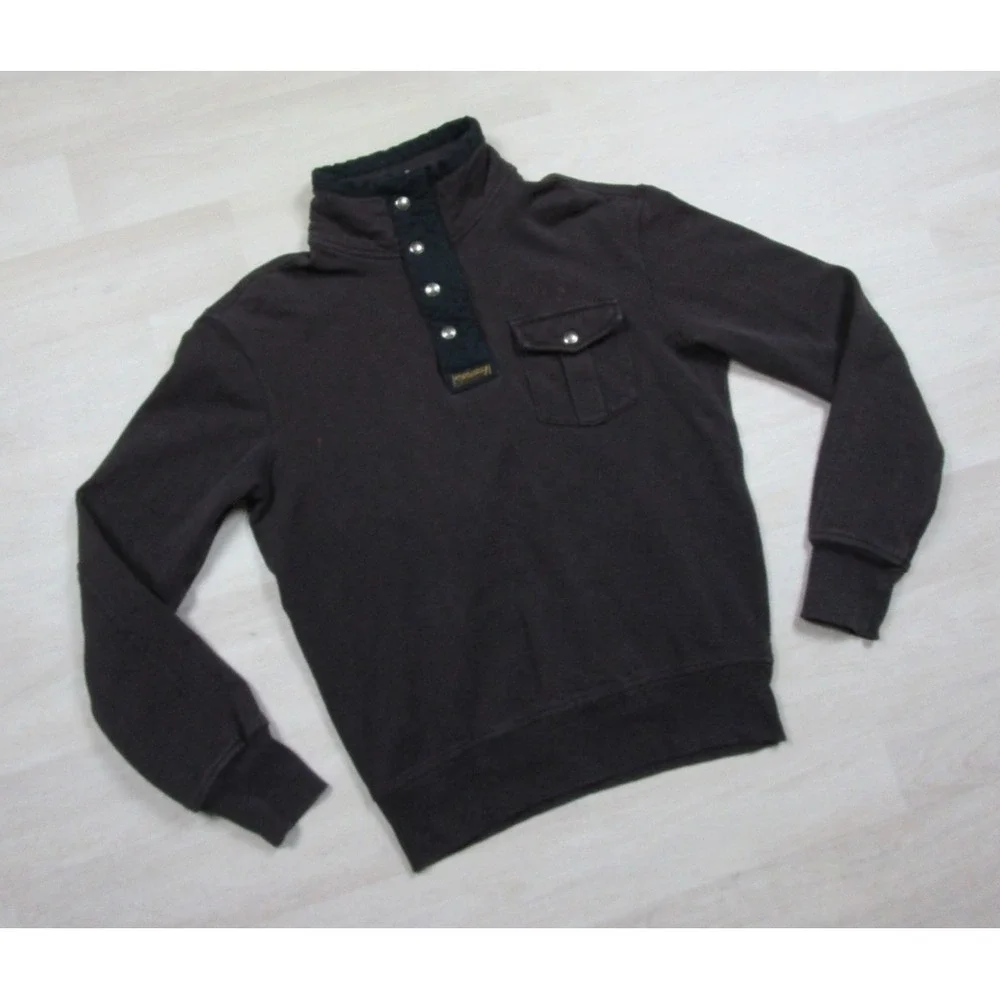Polo Ralph Lauren Pullover Sweatshirt Men's (S) 1/4 Snap Chest Pocket Preppy
